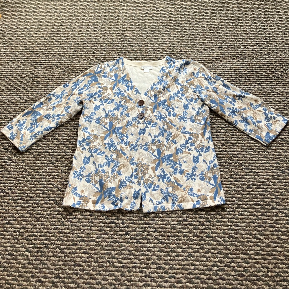 Christopher & Banks women’s sweater button front 3/4 length sleeves size small